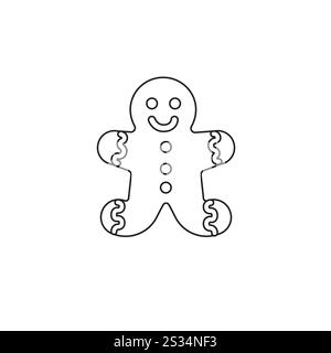 Vektor-flaches Ingwerbrot-Symbol isoliert auf weißem Hintergrund Stock Vektor