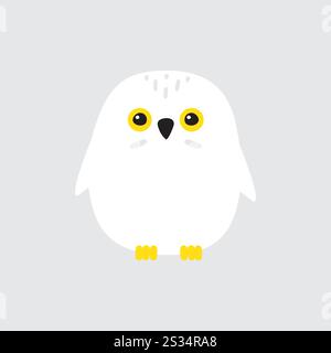 Vektor-flache Zeichentrick-Kritzeleule isoliert auf grauem Hintergrund Stock Vektor