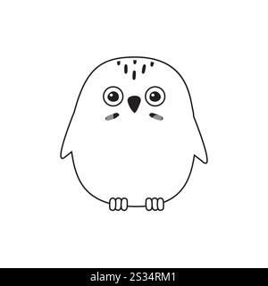 Vektor-flache Zeichentrick-Kritzeleule isoliert auf weißem Hintergrund Stock Vektor