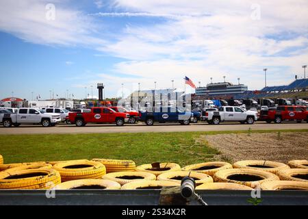 Newton, Iowa, USA – 18. Juni 2016: NASCAR Camping Wolrd Truck-Rennserie. Speedriatrie 200 Stockfoto