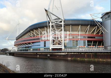 Millennium / Fürstentum Stadium im Stadtzentrum von Cardiff, Wales, Großbritannien. Walisische Sportarena Stockfoto