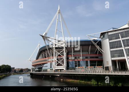 Millennium / Fürstentum Stadium im Stadtzentrum von Cardiff, Wales, Großbritannien. Walisische Sportarena Stockfoto