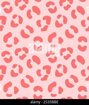 Nahtloses Vektor-Muster von farbigen Leopardenflecken Pelzdruck isoliert auf rosa Hintergrund Stock Vektor