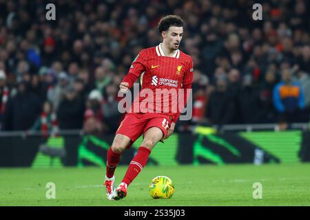 London, Großbritannien. Januar 2025. London, England, 8. Januar 2025: Curtis Jones (17 Liverpool) während des EFL Cup Spiels zwischen Tottenham Hotspur und Liverpool im Tottenham Hotspur Stadium in London, England (Alexander Canillas/SPP) Credit: SPP Sport Press Photo. /Alamy Live News Stockfoto