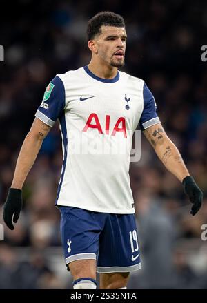 London, Großbritannien. Januar 2025. Tottenham Hotspur Stürmer Dominic Solanke (19) während des Carabao Cup Spiels im Tottenham Hotspur Stadium, London. Der Bildnachweis sollte lauten: Ian Stephen/Sportimage Credit: Sportimage Ltd/Alamy Live News Stockfoto