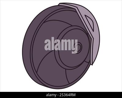 Autobremsteile Kfz-Element Kfz-Element Bremssystem Mechanismus Bremssattel Zylinderbelag Rotorausrüstung Design Symbolsatz Stock Vektor