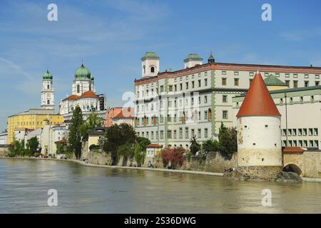 Panorama der drei-Flüsse-Stadt Passau, Innenseite Stockfoto