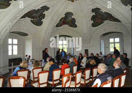 Tour durch das Schloss Woerth an der Donau Stockfoto