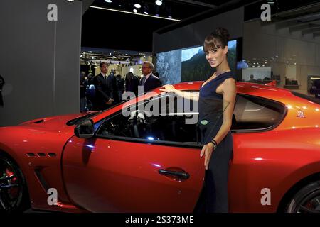 Hübsches Model bei Maserati von der IAA Frankfurt Stockfoto