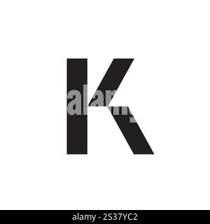 Logo-Buchstabe K-Großbuchstabe minimalistisch mit leerem Hintergrund Stock Vektor
