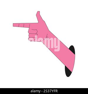 Illustration Hand Retro von schwarzem Loch und leerem Hintergrund Stock Vektor