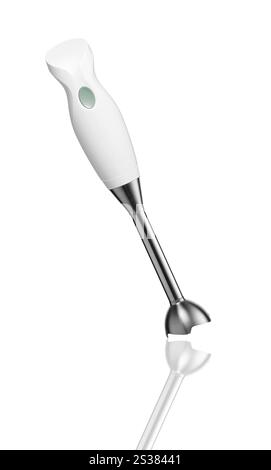 Kleiner elektrischer Mixer auf weiß. Mixer isoliert Stockfoto