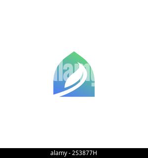 Design Des Leaf Home-Logos. Naturhaus-Symbol Stock Vektor