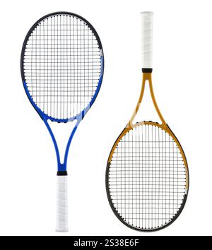 Tennisschläger, isoliert auf weiß. Tennisschläger, isoliert auf weiß Stockfoto