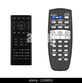 Fernbedienungen auf weißem Hintergrund isoliert. Fernbedienungen des fernsehers Stockfoto