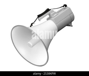 Megaphon isoliert auf weißem Hintergrund Stockfoto