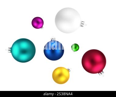 Weihnachtskugeln isoliert auf weiß. Weihnachtskugeln Stockfoto