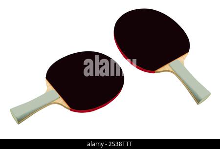 Tischtennisschläger isoliert auf weißem Hintergrund. Tischtennisschläger Stockfoto