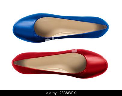 Frau Ballerinas Schuhe isoliert auf weiß. Frauen Ballerinas Schuhe Stockfoto