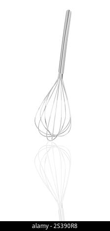 Schneebesen aus Edelstahl isoliert Stockfoto