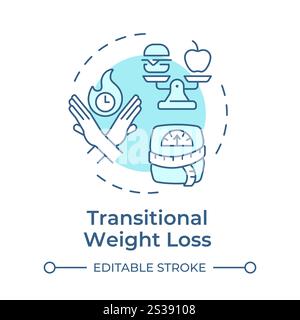 Übergangssymbol für Gewichtsverlust in sanftem Blau Stock Vektor