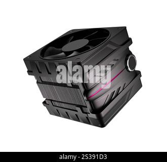 CPU-Kühler auf weißem Hintergrund isoliert. CPU-Kühler isoliert Stockfoto