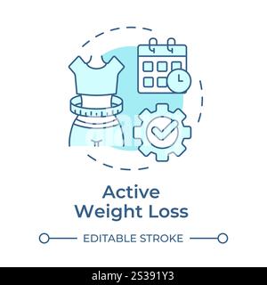 Symbol für aktive Gewichtsabnahme in sanftem Blau Stock Vektor