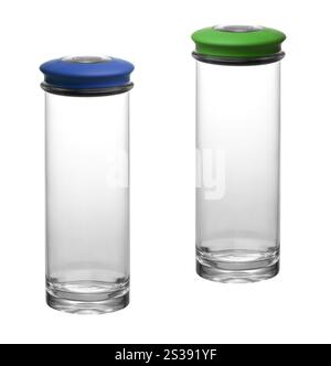 Laborglas isoliert auf weißem Hintergrund. Laborglas Stockfoto