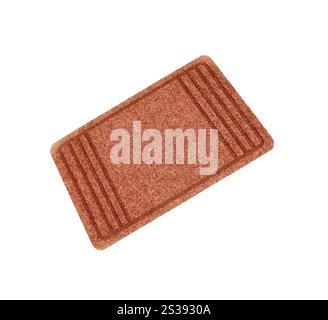 Die Fußmatte isoliert auf weißem Hintergrund. Die Fußmatte isoliert auf weiß Stockfoto