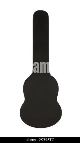 Das alte Gitarrengehäuse auf weißem Hintergrund. Der alte Gitarrenkoffer Stockfoto