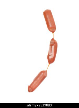 Wursthaufen isoliert auf weißem Hintergrund. Wursthaufen Stockfoto