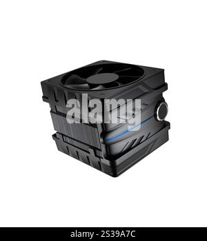 CPU-Kühler auf weißem Hintergrund isoliert. CPU-Kühler isoliert Stockfoto
