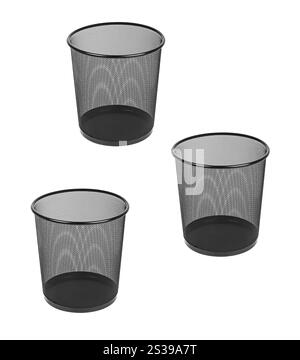 Leerer Papierkorb isoliert auf weißem Hintergrund. Papierkorb leeren Stockfoto