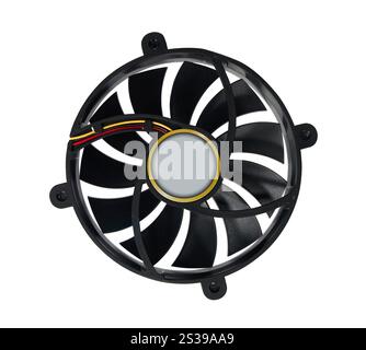 Computerlüfter isoliert auf einem weiß. Computerlüfter Stockfoto