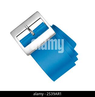 Blauer Gürtel isoliert auf weißem Hintergrund. Blauer Gürtel Stockfoto