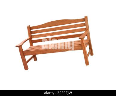 Holzbank isoliert auf weißem Hintergrund. Holzbank Stockfoto