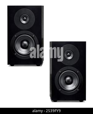 Nahaufnahme des Soundbar-Lautsprechers auf weißem Hintergrund. Nahaufnahme des Soundbar-Lautsprechers Stockfoto