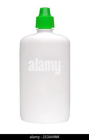 Kleber. Weiße Plastikflasche isoliert auf weißem Hintergrund. Kleber. Weiße Kunststoffflasche Stockfoto
