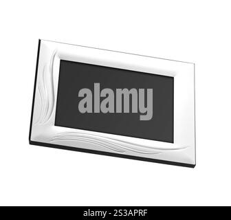 Weißer Fotorahmen isoliert auf weißem Hintergrund. Weißer Bilderrahmen Stockfoto