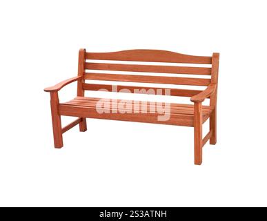 Holzbank isoliert auf weißem Hintergrund. Holzbank Stockfoto