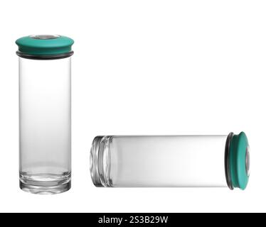 Laborglas isoliert auf weißem Hintergrund. Laborglas Stockfoto