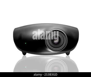 Multimedia-Projektor isoliert auf weißem Hintergrund. Multimedia-Projektor isoliert Stockfoto