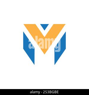 Initialen MV Letters Logo Design, mv Logo, mv Symbol, mv Letter, mv Initial, mv-Vektor, vm-Logo, vm-Symbol, vm-Symbol, vm-Initial, vm-Buchstabe, vm-Vektor. Stock Vektor