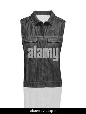 Blaue Weste auf weißem Hintergrund. Blaue Weste isoliert Stockfoto