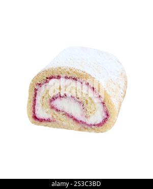 Kuchenrolle isoliert auf weiß Stockfoto