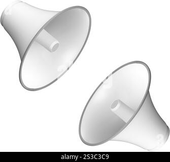 Megaphon isoliert auf weißem Hintergrund. Megaphon Stockfoto