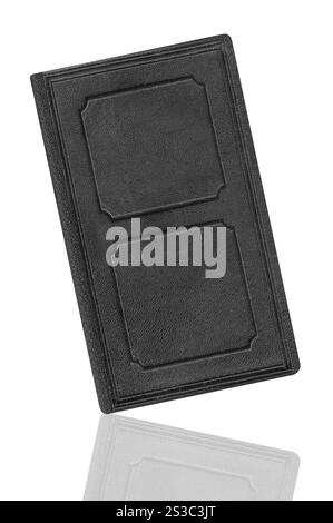 Alte Buchcover isoliert auf weißem Hintergrund. Alte Bücher decken sich isoliert ab Stockfoto