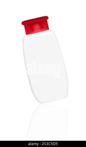 Plastikflasche mit Körperpflege- und Schönheitsprodukten Stockfoto