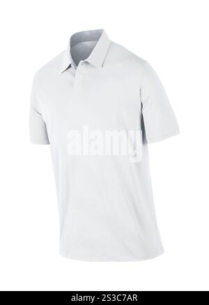 Nahaufnahme eines T-Shirts auf weißem Hintergrund. Nahaufnahme eines T-Shirts Stockfoto