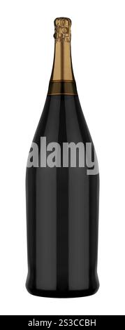Flasche Champagner isoliert auf weiss Stockfoto